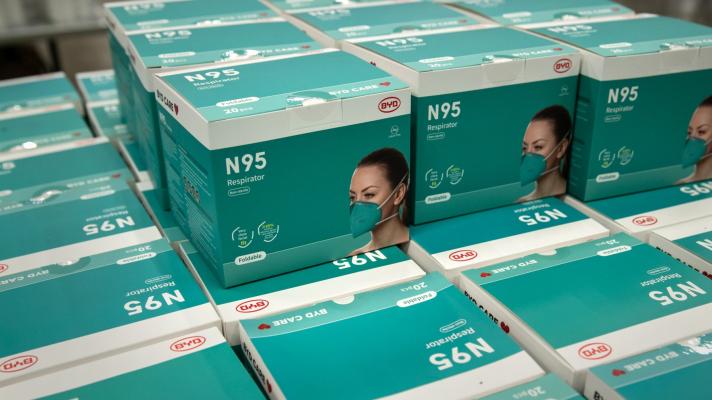 Stack of N95 masks