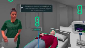 A virtual simulation of a patient transfer on the TACTICS VR programme