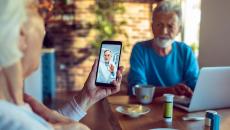 A telemedicine appointment via smartphone